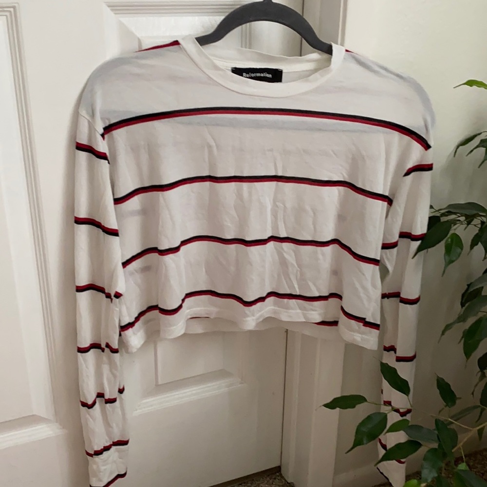 Striped Long Sleeved Crop